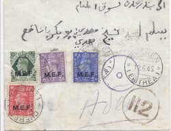 Eritrea: 1945 (12.6.) censored cover to Aden, franked 'M.E.F.' ...