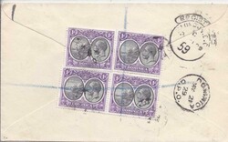 1929 registered cover to Bristol, franked 1923-33 ½d (on front) and ...
