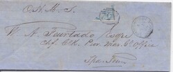 1866 O.H.M.S. wrapper used to Spanish Town franked by bisected 1d. ...