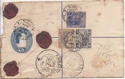 Perak: 1934 registered 15c. postal stationery envelope to India ...