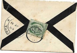 (Village Postmark) Small 1910s local mourning envelope franked on ...