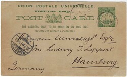 1905 Penny Half Penny card used to Hamburg with Levuka despatch cds, ...