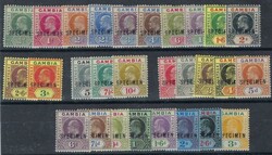 Specimens accumulation with 1902-05 Wmk Crown CA set of 12, Wmk Mult ...