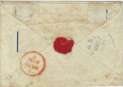 1851 (11 Mar) cover to Ireland bearing 'crown circle' Paid at Corfu, ...