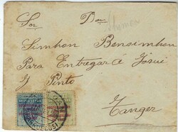 (Spanish) 1920 cover to Tanger bearing overprinted 5c. and 10c. ...