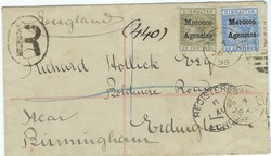 1898 (26 JY) registered cover to Birmingham, franked first overprints ...