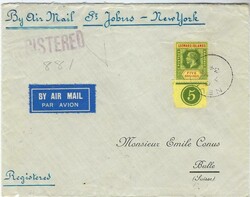 1934 registered airmail cover to Switzerland bearing single franking ...