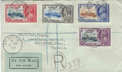 1935 Silver Jubilee registered palin airmail first day cover, the 1 ...