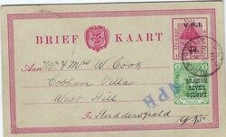 (Orange Free State) 1910 V.R.!. ½d. on Half Penny postal stationery ...