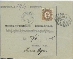 1905 parcel card to Unterbergen, Austria franked horizontal pair ...