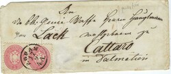 (Disinfected Mail) 17/9 cover to Cattaro, in Dalmatien franked pair ...
