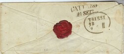 (Disinfected Mail) 17/9 cover to Cattaro, in Dalmatien franked pair ...