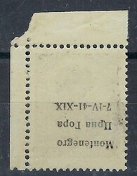(Montenegro) 1941 25p. black corner marginal with overprint only on ...