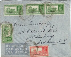 1939 (13 Dec) airmail cover to Edinburgh franked overprinted India ...