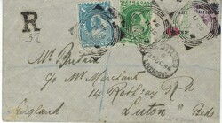 1894 (SP 11) registered cover to Luton franked British Protectorate/ ...
