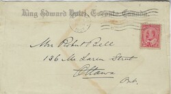 (Hotel Envelope) 1907 fine colour illustrated envelope for 'King ...