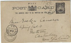 (Postal Stationery) 1902 (FE 3) One Penny card used to Methven, New ...