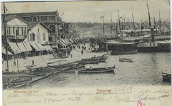 1909 picture postcard of Smyrne to Germany where the stamp has become ...