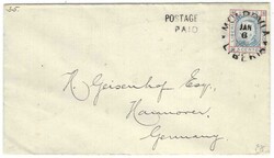 1892 3c. defaced internal postal stationery envelope cto with ...