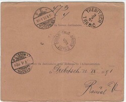 1891 Parcel Card to Trebitsch, Czechoslovakia franked 1872-91 25c. ...