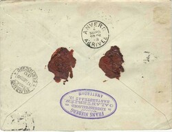 1898 (4 Mrt) registered cover to Valparaiso, Chile franked Queen ...
