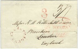 1839 (20 Jan) outer letter sheet to London bearing handstamped '3' ...