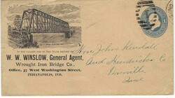 (Advertising Stationery) 1880s 1c. ‘Franklin’ blue on buff (U35) ...