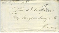 1853 incoming envelope with enclosure from Buenos Aires, Argentina to ...