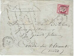 1876 envelope to France bearing single franking 1872-77 80c. Ceres, ...