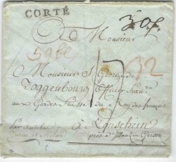 (Corsica) Undated, early 1800s cover to Switzerland addressed to an ...