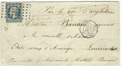 1852 (20 Fevr) ‘Presidence’ 25c. blue close to large margins tied ...