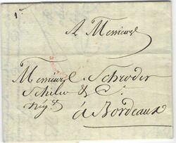 1783 (4 Avril) entire to Bordeaux bearing a good example of red ...