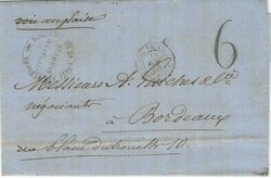 1859-1860 Three items with entire to Bordeaux with OUTRE-MER PAVILLAC ...