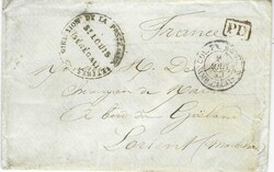 1859-1860 Three items with entire to Bordeaux with OUTRE-MER PAVILLAC ...