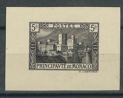 1922 5fr. Castle in black engraved actual size proof on thin card, ...