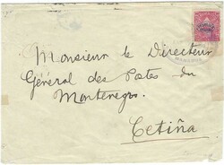 1899 (Ene 7) envelope to Postmaster General of Montenegro at Cetina ...