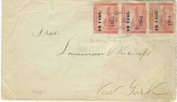 1902 cover to Larman & Kemp New York franked ’10 Cent./ 1901’ on ...