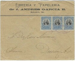 1905 cover to Dresden, Germany franked 1903 Pres. Zelaya 5c. strip of ...