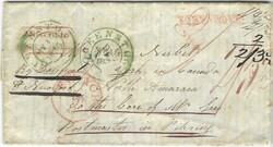 (Scotland) 1835 Missent to Falmouth Packet: Entire addressed to ...