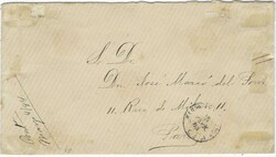 1884 (30 Ene) cover to Paris franked on reverse rouletted block of ...