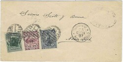 1897 (23 Dicie) envelope to New York franked 1895-96 Pictorial 1c., ...