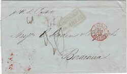 1847 entire to Bordeaux, put into the British Post Office and bearing ...