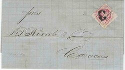 1877 (Julio 18) entire from La Victoria to Caracas franked Medio Real ...