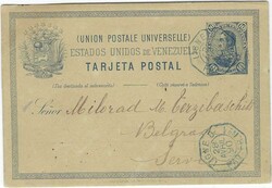1890 (28 Avril) 10c. postal stationery card to Belgrade, Serbia, from ...