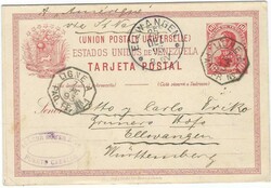 1893 (7 Dec) 10c. postal stationery card to Ellwangen, Germany, from ...