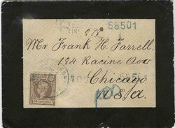 1903 registered mourning envelope to Chicago franked 1912 50c. brown ...