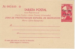 1933 15c. and 25c. Spanish Morocco overprinted picture postal ...