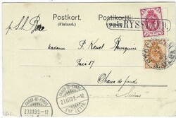 (Maritime) 1899 Finnish picture postcard to Chaux-De-Fonds, ...