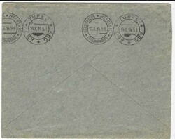 (Ship Mail) 1914 envelope to Finland with 1913 7k Romanov tied by ...