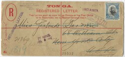 1902 (April) 4d registered stationery envelope, size H2, additionally ...